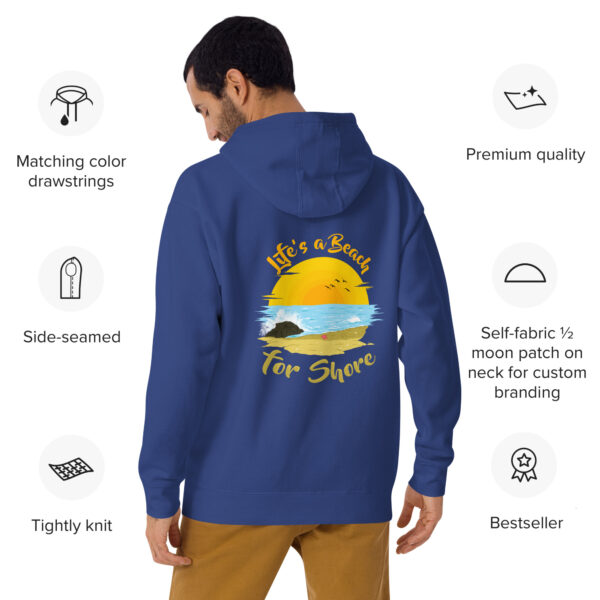 "Life's A Beach For Shore" Unisex Hoodie - Image 3